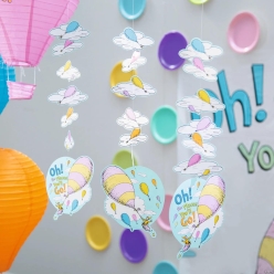 Dr. Seuss Places You'll Go Hanging Decorations-12Pk